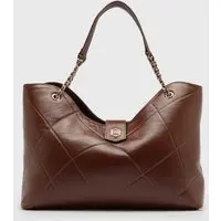 Bolsa Feminina Arezzo Grande Matelassê Couro Marrom - 1