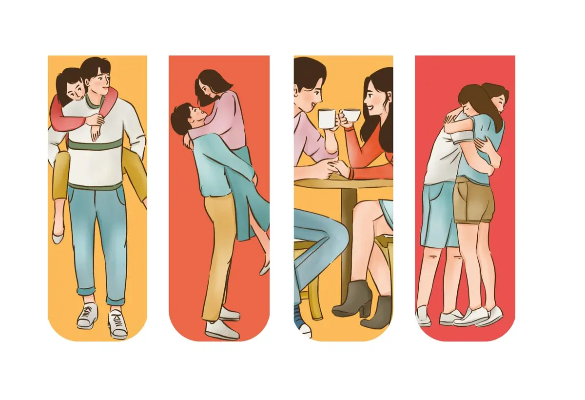 Marcadores De Página Livro Magnéticos Romance Com 4 Unidades