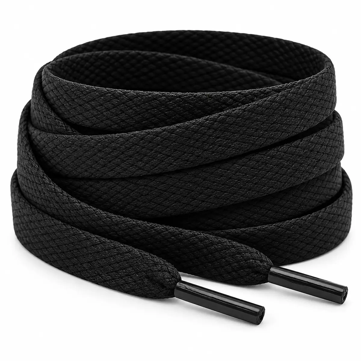 Cadarço Preto 1,20 cm 2 Pares, 100% Poliéster, Resistente, Compatível Com Todas as Marcas e Modelos combo com 2 Pares de Cadarço.