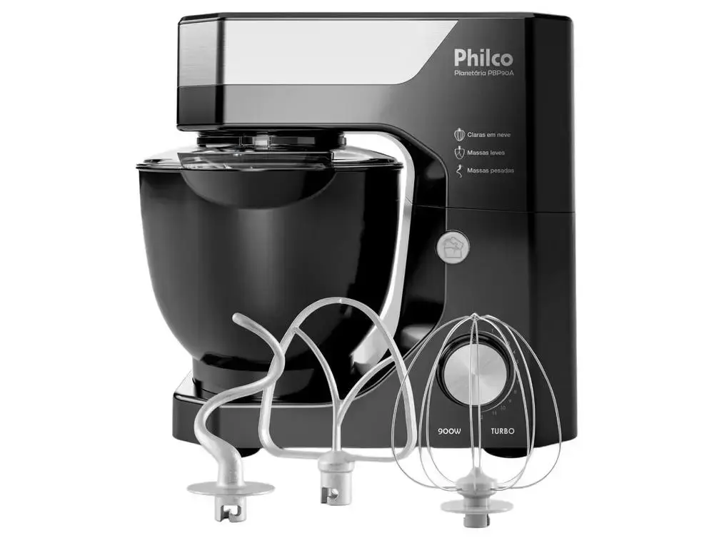 Batedeira Planetária Philco Preta 800W 12 Velocidades 5 Litros PBP90A - 110V
