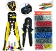 Kit Alicate Crimpar Descascador 1200 Terminais Ilhós Tubular Cietec - 1