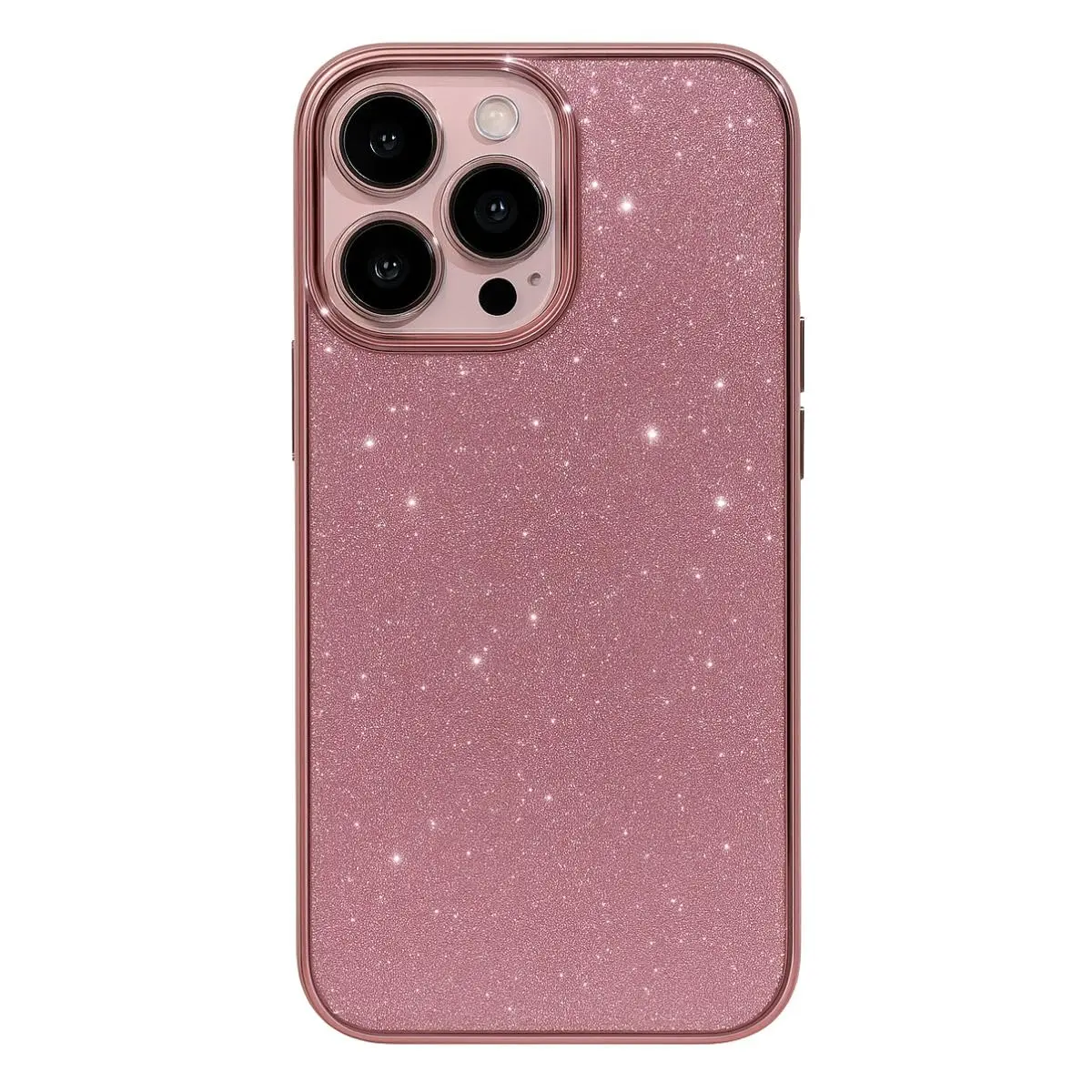 Capa Capinha para Iphone Glitter 2 em 1 Transparente Proteção Anti Impacto Anti Queda Bordas Elevadas Protecao Cameras (Rosa, Iphone 13 Pro Max) - 1
