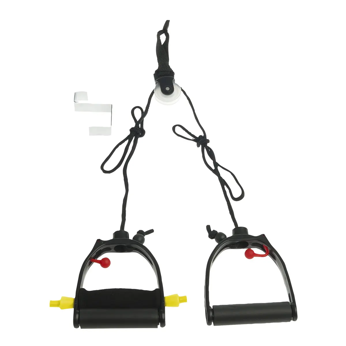 Lifeline Polia de ombro multiuso, preta, luxuosa, com suporte de metal para porta