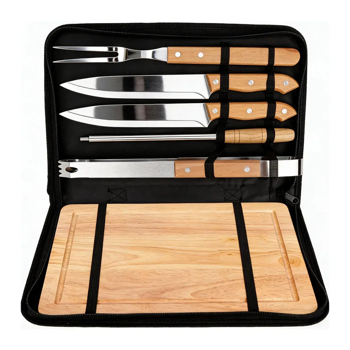 Ferramentas Para Churrasco, Kit Churrasco, Conjunto de Ferramentas de Aço Inoxidável de 6 Peças com Saco de Embalagem