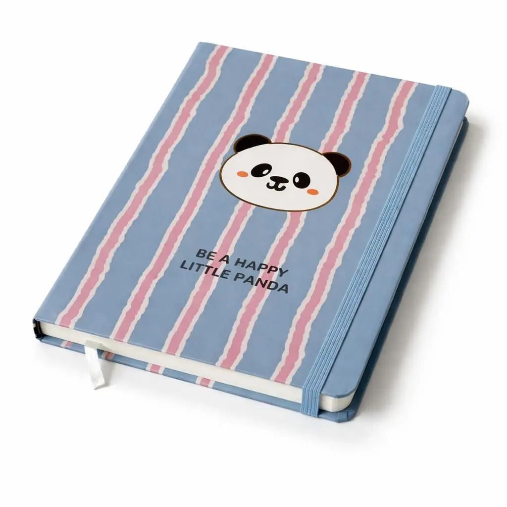 Caderno com Pauta Panda Fofo A6 Capa Dura Decorada 80 Folhas - Panda - 1