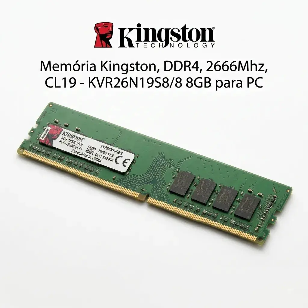 Memória RAM Ddr4 8GB Kingston KVR26N19S8/8