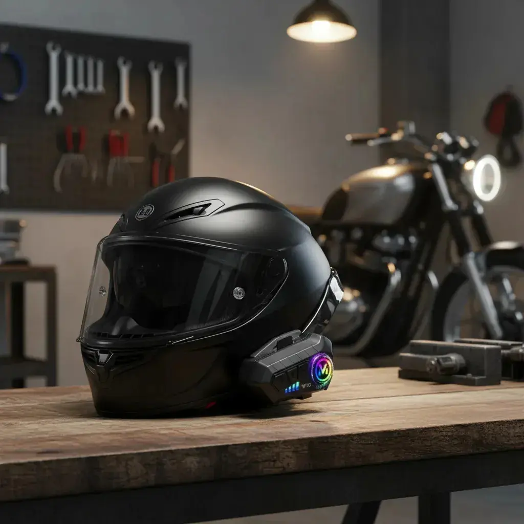 Fone De Ouvido Para Capacete Moto Bluetooth Motoboy Headset Rgb Sem Fio Kateluo thumbnail 7