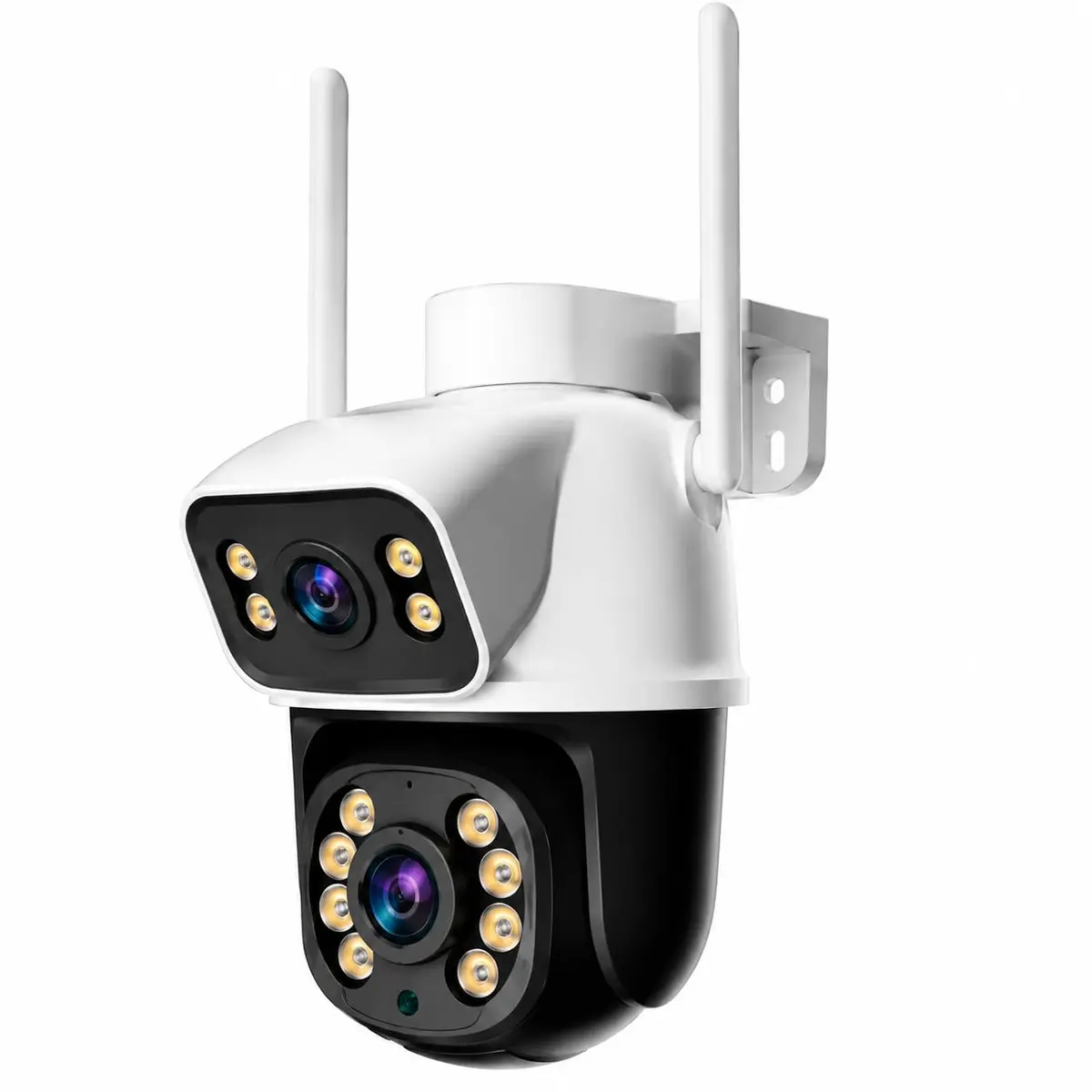 Câmera de Segurança WiFi Dupla Prova D'Água HD Externa | Detecção de Movimento, Áudio Bidirecional, Alertas Sonoros
