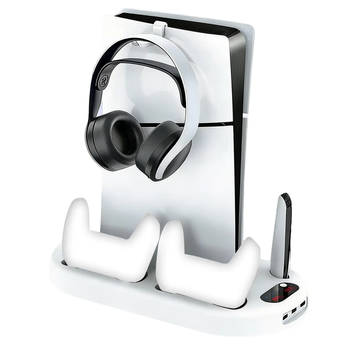 Suporte Cooler de Resfriamento Compatível com Console PS5/Slim/Pro, Incluindo Carregador de Controle, base de Resfriamento e Ventilador Ajustável em Três Velocidades - 1