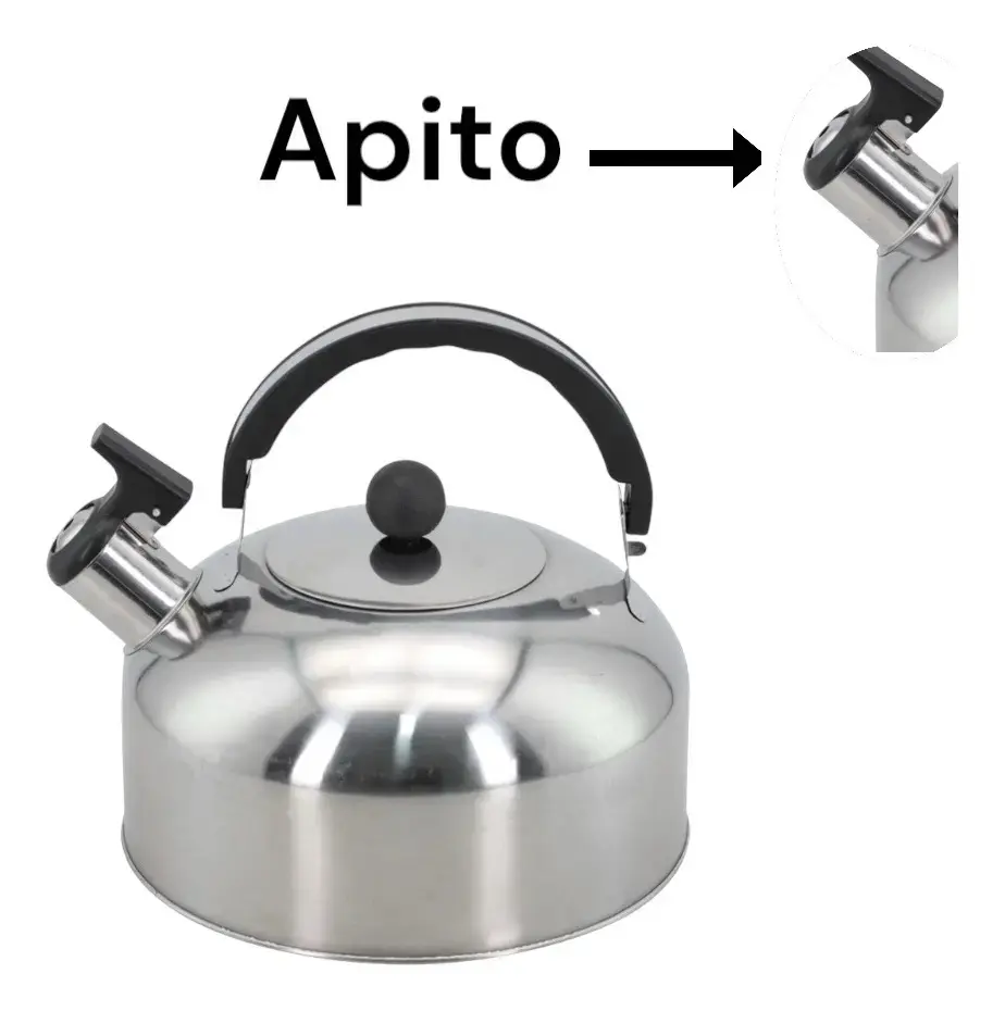 Chaleira Com Apito 2 Litros Aço Inox Em Casa Tem Resistente Cor Cinza thumbnail 5