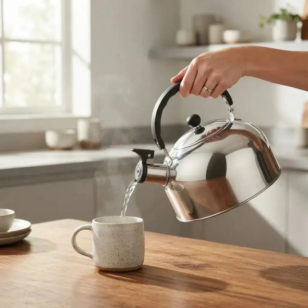 Chaleira Com Apito 2 Litros Aço Inox Em Casa Tem Resistente Cor Cinza thumbnail 8