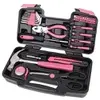[App] Kit de Ferramentas Domésticas 39 Peças Rosa - 1