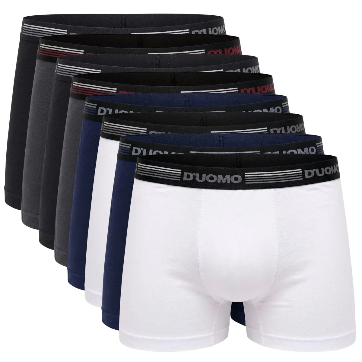 Kit 8 Cuecas Boxer Duomo Algodão Cotton Natural Antialégico - 1
