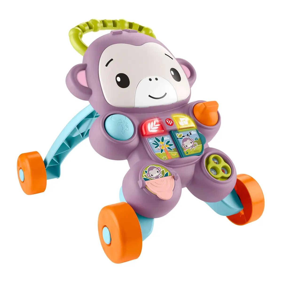 Andador Amigo Macaco Aprenda Comigo Brinquedo Bebê Fisher-Price Mattel. Atividades educativas com apoio para andar. Ideal a partir dos 9 meses. - 1