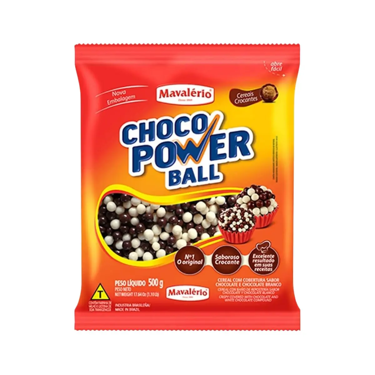 Bolinhas de Chocolate Mavalério, Power Ball Médio Sortido, 500g