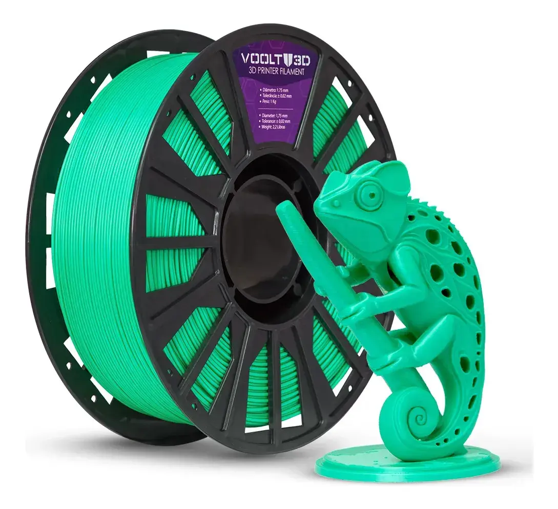 Filamento Voolt 3d Pla Verde Efeito Fosco Velvet Premium 1kg Verde Velvet - 1