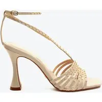 Sandália Couro Off White Salto Alto Cecconello 3061001-3