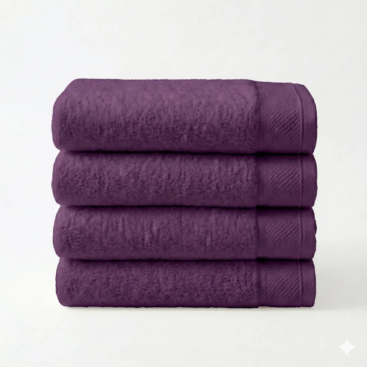Kit 4 Toalhas De Rosto 100% Algodão 500 G/m2 Macia (Purpura)