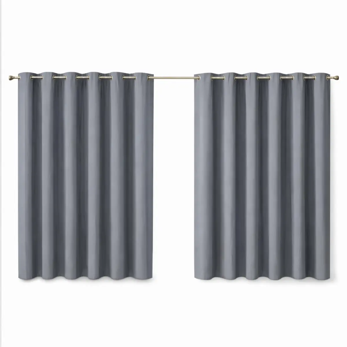 Cortina 100% Blackout 2,00m x 1,30m Corta Luz para Cozinha Janela Casa Blecaute com Ilhós (Cinza)