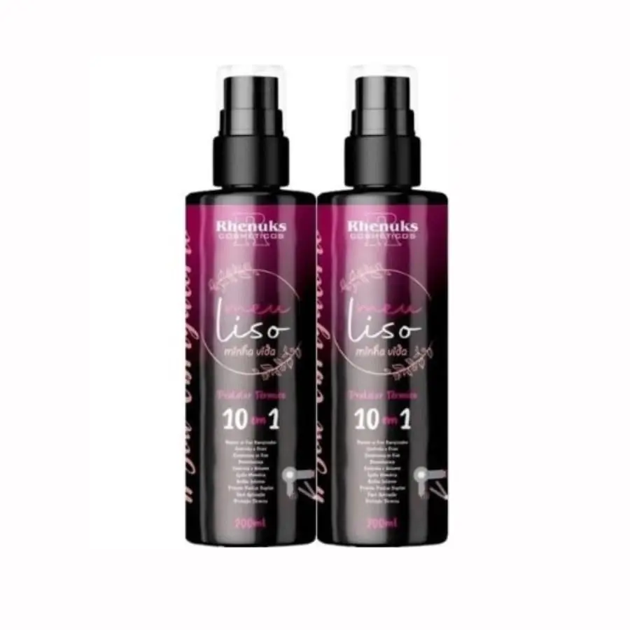 Kit 2 Protetores Térmico Meu Liso minha Vida | Anti Frizz, Tratamento Capilar, Recuperação Capilar - 1