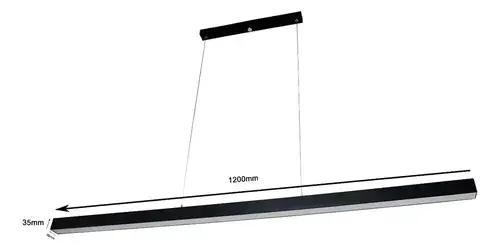 Luminária Pendente Linear Light Teto LED Preto 50W 115cm Luz Neutra 4000K - R$ 103
