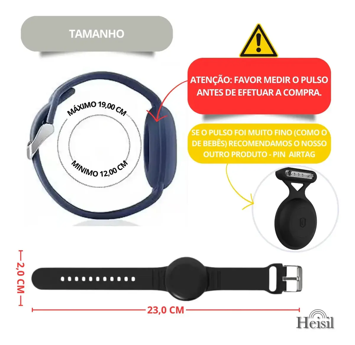 Pulseira Compatível Suporte Para Rastreador Airtag Silicone Impermeável Com Tampa Cor VERMELHO thumbnail 5