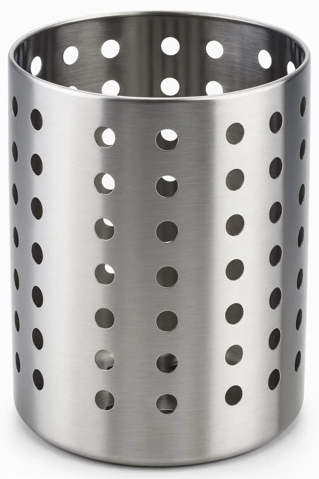 Porta Utensílios De Cozinha Escorredor De Talheres Porta Talheres Suporte De Talheres Redondo Prata Inox Organizador De Pia Suporte Escorredor Vazado Para Espátulas Colheres Conchas Multiuso