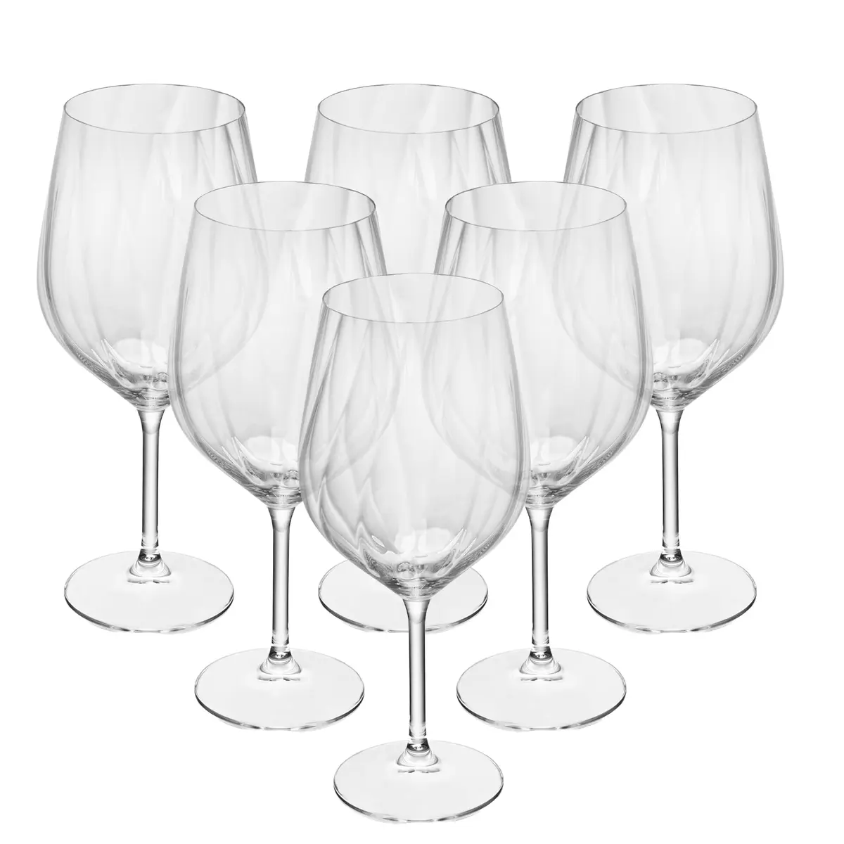 WOLFF - Jogo 6 Taça de Vinho Crex Optic 480ml Cristal Ecológico Bohemia - 1