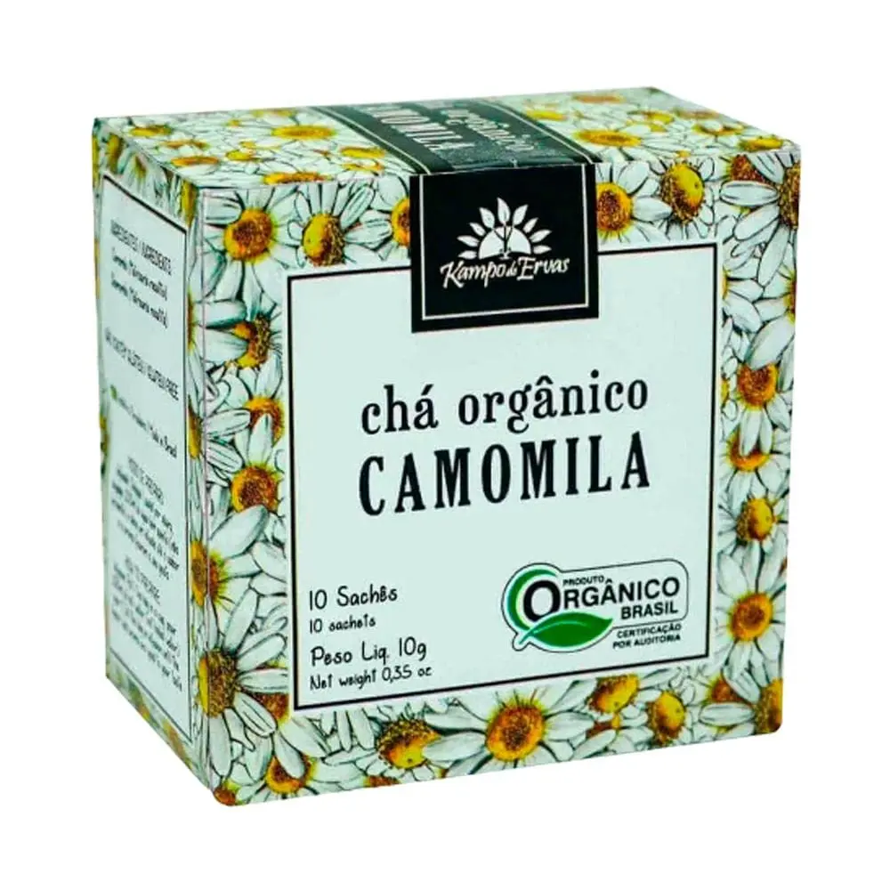 Chá De Camomila Orgânica Em Sachês Kampo De Ervas 10G