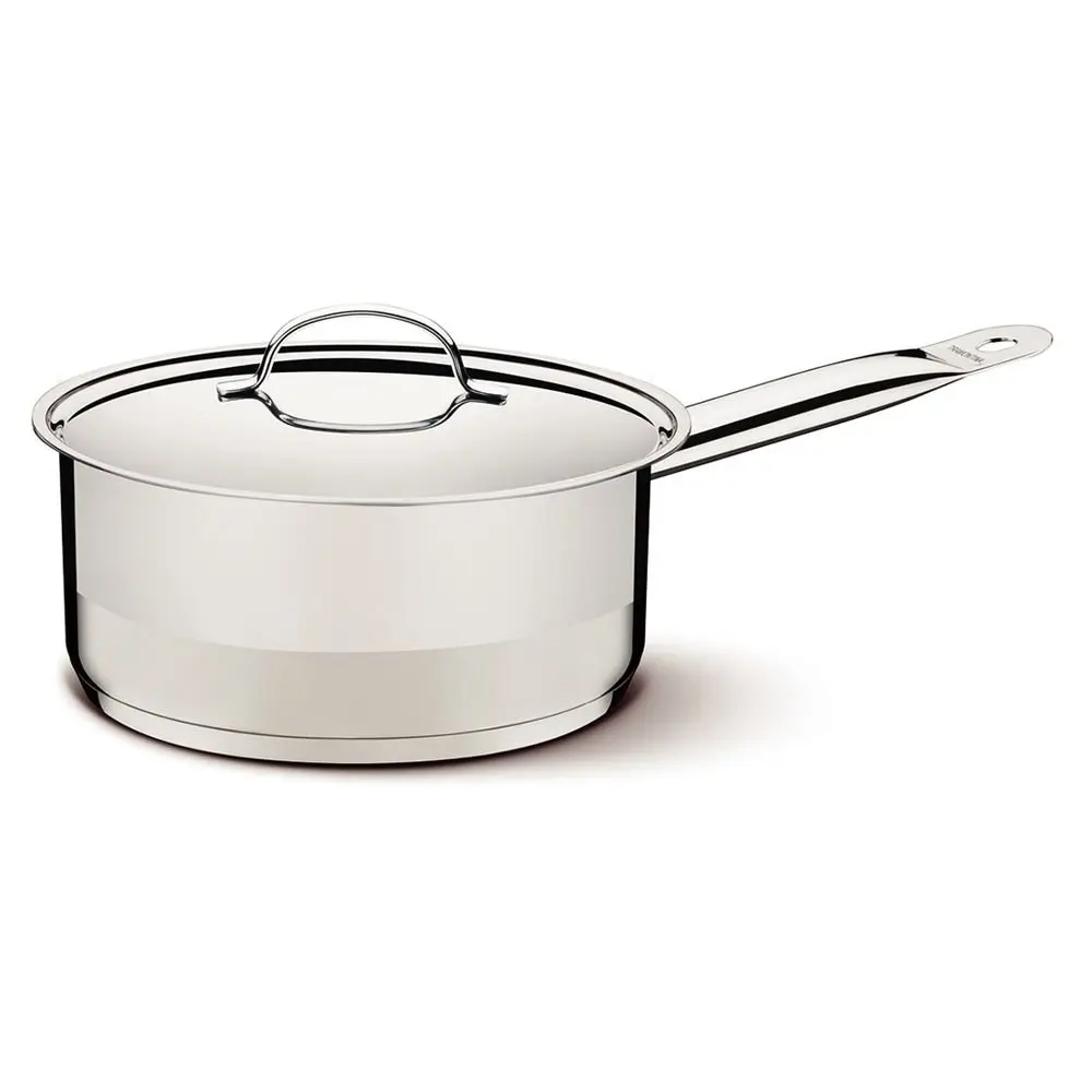 Panela Tramontina Professional em Aço Inox Fundo Triplo com Tampa Plana Detalhe Satinado 16 cm 1,4 L
