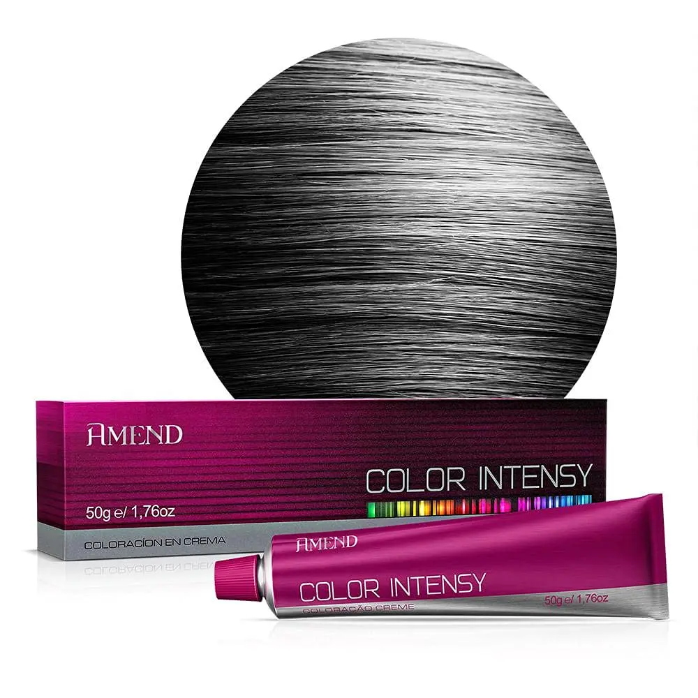 Coloração 1.0 Preto 50g | Amend Color Intensy | Cor preta intensa de longa duração com cobertura perfeita dos brancos.