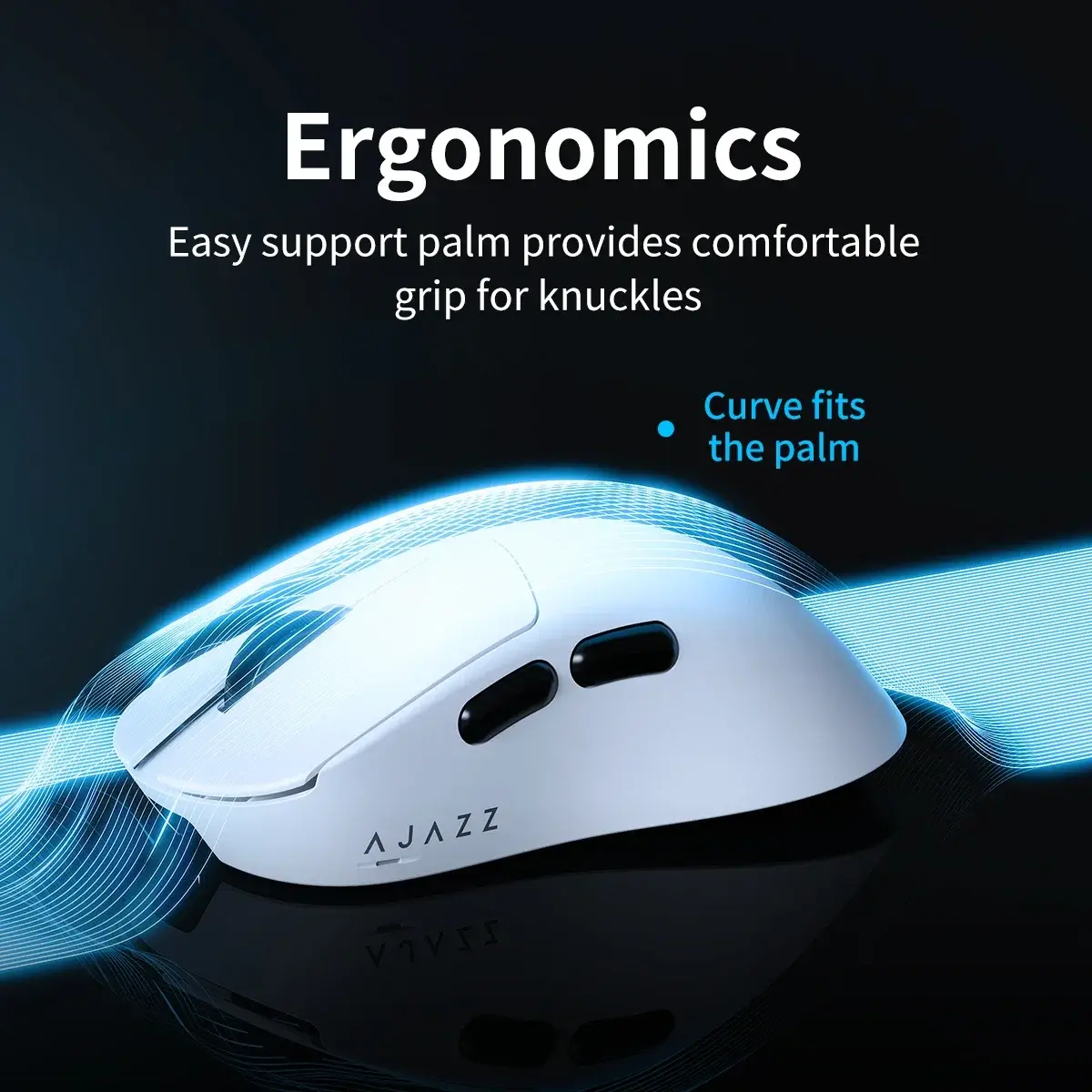 Ajazz aj179 v2/max mouse para jogos sem fio 3 modelo com base de carregamento de atração magnética sensor paw3311 12000 dpi para pc laptop - 1