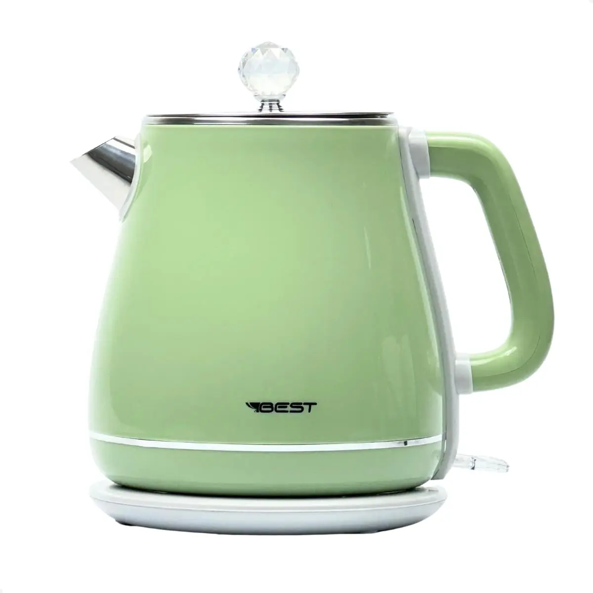 BEST Chaleira Elétrica 1,8L Verde, Aço Inoxidável, Duplo Revestimento, Tampa Removível, 1200W, 127V