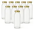 10 Garrafas de Vidro 300ml com Tampa Dourada - 1