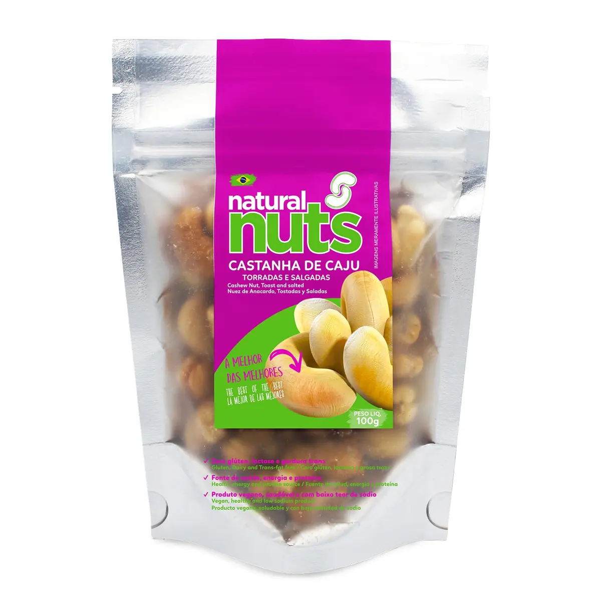 Natural Nuts Castanhas de Caju Torradas e Salgadas 100g - 1