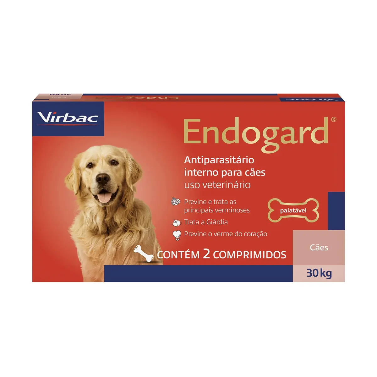 Virbac Endogard Vermífugo para Cães até 30 kg com 2 Comprimidos