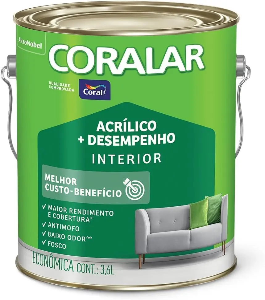 Tinta Acrílica Coralar Coral 3,6L Fosca (Verde Vale)