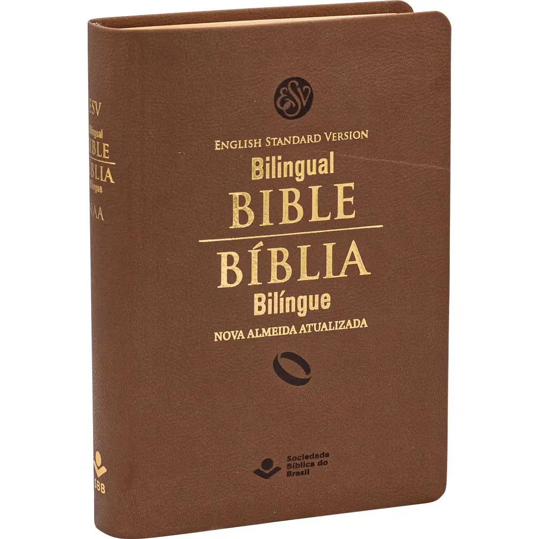 Bíblia Sagrada Bilíngue NAA | ESV, Letra Regular, com mapa, Capa Couro Sintético Marrom: Nova Almeida Atualizada (NAA)