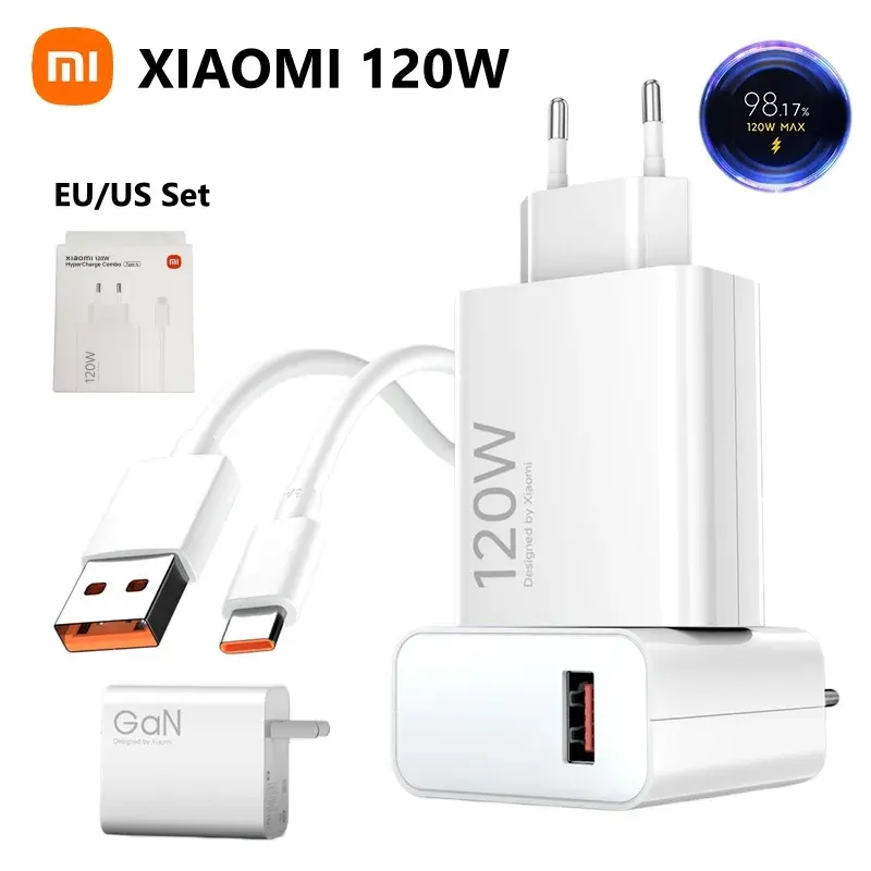 Carregador Original Xiaomi 120W Turbo Fast Charge para Xiaomi 17 15 14 13 Pro Ultra 17T Carregador POCO X7 X8 Pro Redmi - 1