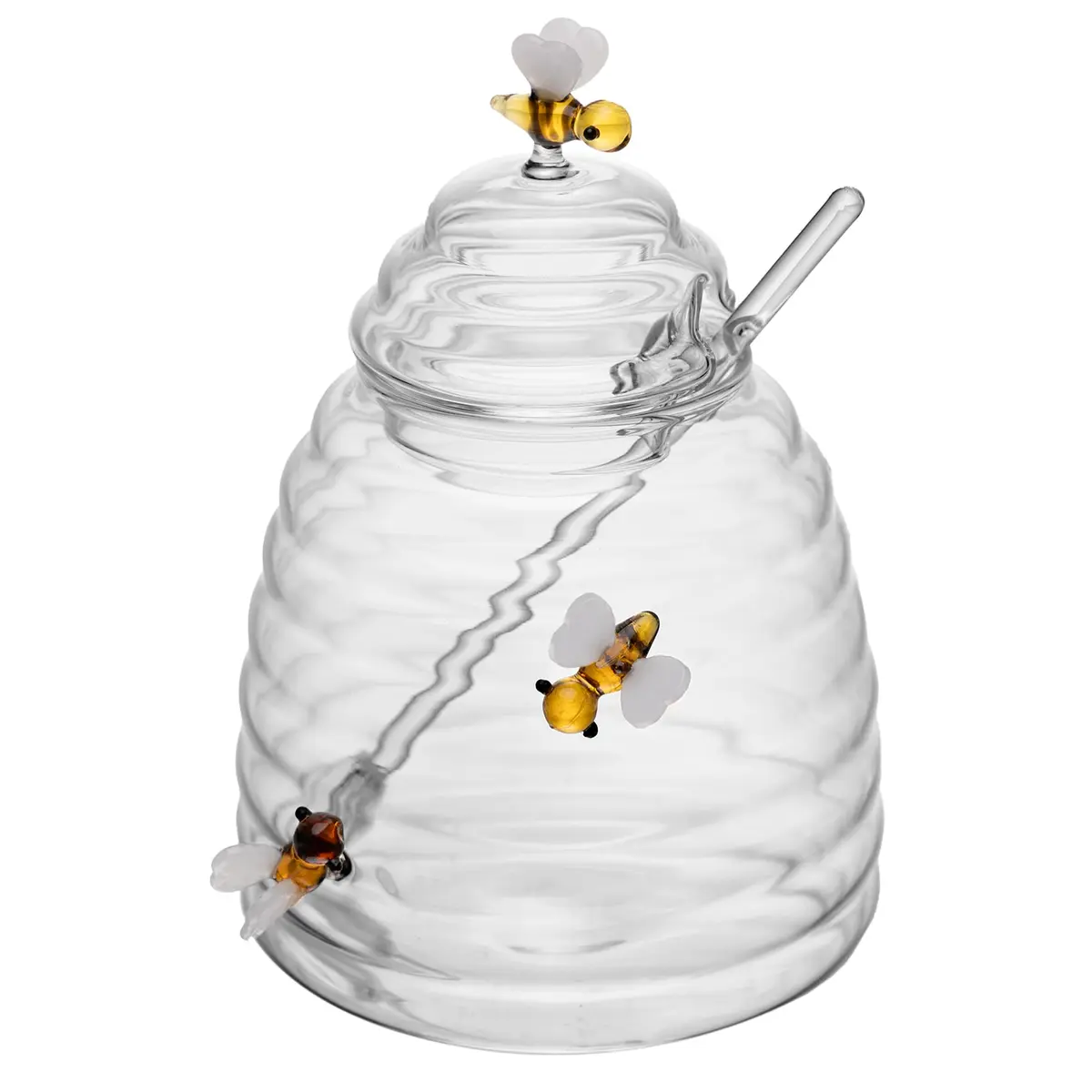LYOR - Açucareiro de Vidro Borossilicato com Colher e Tampa Lovely Bee 470ml