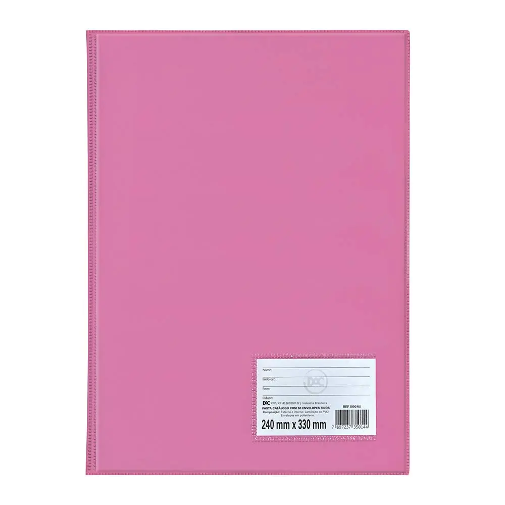 Pasta Catálogo DAC, Fino, Rosa, 50 Envelopes