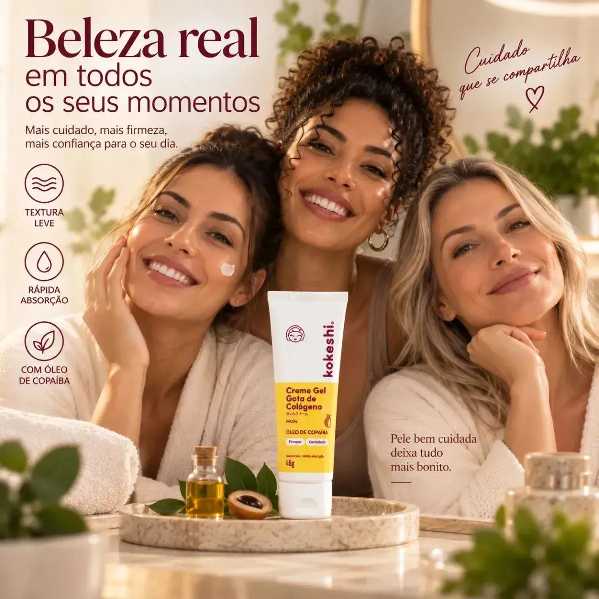 Kokeshi Gota de Colágeno Creme Gel Regenerador Facial 45g thumbnail 5