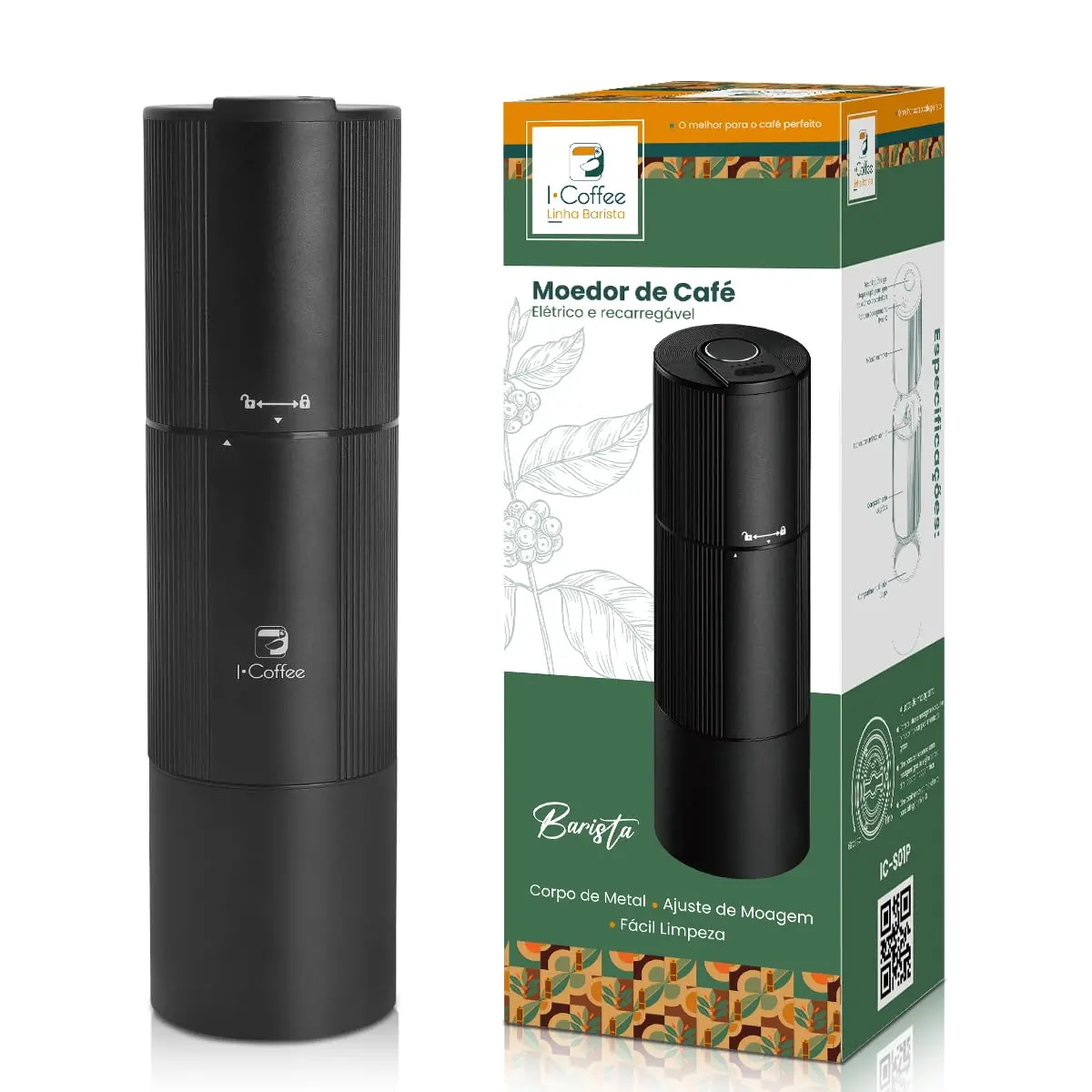 Moedor de Café Automático Portátil, Configuração Multi Moagem | Para Espresso Gotejamento Despeje Sobre, Recarregável,Presentes requintados, Até 25g por Dose