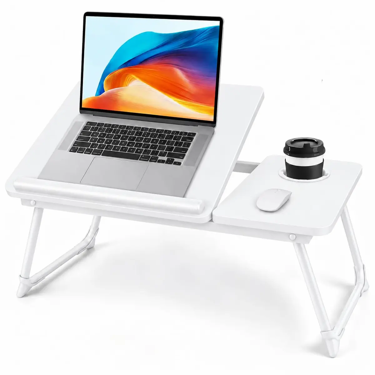 Suporte para Notebook Cama Mesa Notebook Cama Dobravel Mesa Portátil para Home Office, Estudos e Trabalho (Bege) - 1