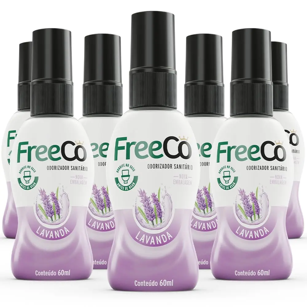 Freeco Bloqueador De Odores Sanitarios - Lavanda 60ml Pack com 12 unidades