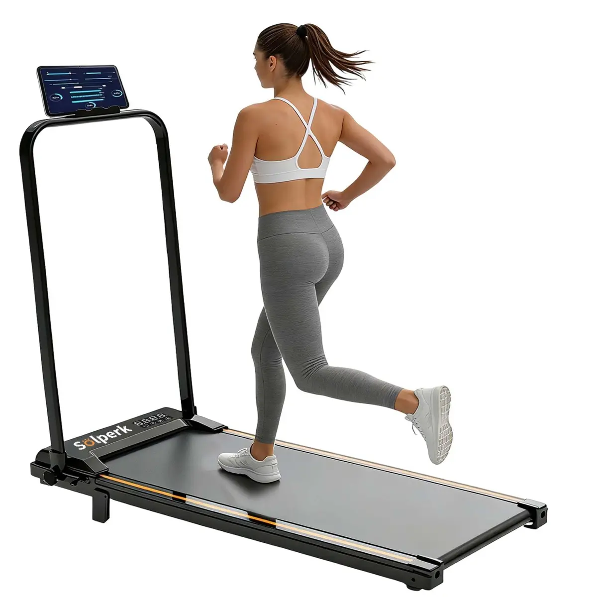 Esteira Ergométrica 2,0HP, Bluetooth, 12km/h, 120kg | Esteira elétrica silenciosa para caminhada e corrida, dobrável, compacta e com rodízios para uso residencia