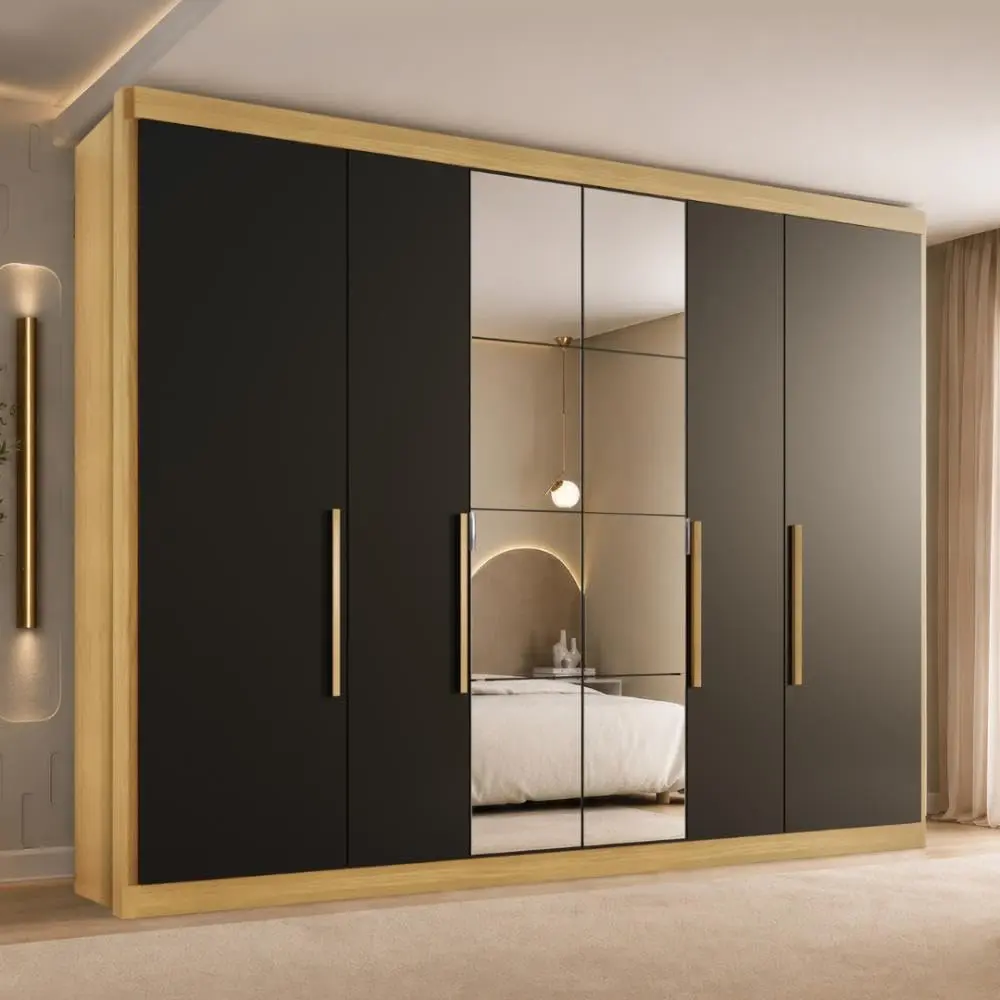 Guarda Roupa Casal Valencia 6 Portas 6 Gav C/Esp Teka/onix