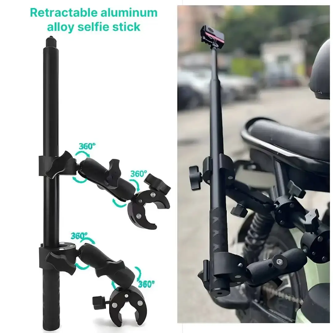 Kit de braçadeira de cabeça dupla para insta360 one x2 x3, suporte de clipe duplo para motocicleta e gopro 11 10 9, acessórios para câmera de ação