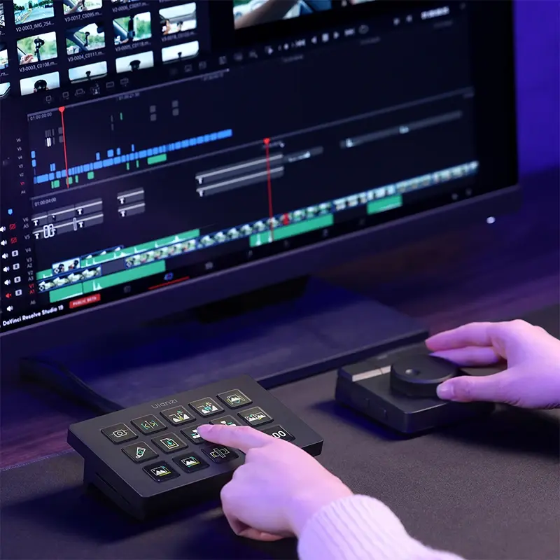 Controlador Criativo Ulanzi D100H para Edição de Vídeos, Assistente para Youtube, Tiktok, PR, PS, Suporte Bluetooth, Console de Produção