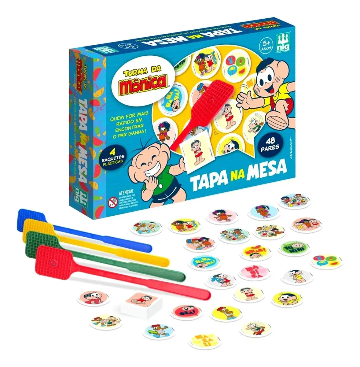 Jogo de Estratégia Tapa na Mesa Turma da Mônica Nig Brinquedos